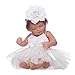 NPK Collection Mini Handmade10''/26cm Sleeping Full Body Silicone Vinyl Real Looking Reborn Baby Dolls White Dress Lifelike Newborn Girl Doll