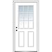 National Door Company ZZ00568R Fiberglass Smooth Primed, Right Hand in-Swing, Prehung Front Door, 9 Lite 2-Panel, Clear Glass, 36