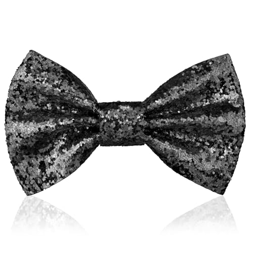 Black Glitter Bow Tie