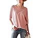 37YIMU Women girl's Fashion Loose Short Sleeve T-Shirt Blouses top Color Pink
