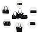 Womens 6 Pcs Shoulder Bags Top-Handle Handbag Tote Purse Set (Gray)