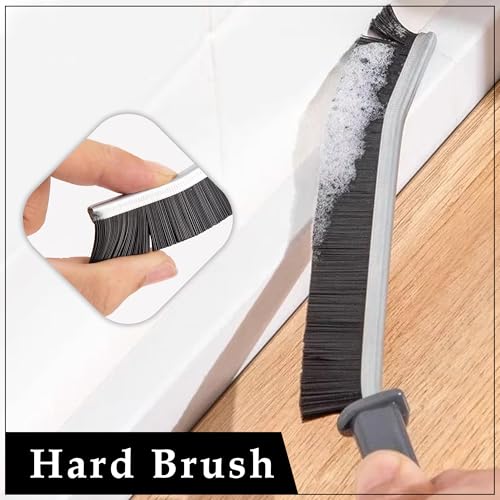 GLUN Plastic ® Multifunctional Grout Cleaning Brush, Hard Bristle Gap Cleaner, All-Around Household Cleaning Brush Set Pack of 5 3