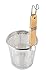COLIBROX Stainless Steel Food Strainer Colander with Wooden Hook Handle – As Noodle Pasta Strainer Steaming Basket - Best for Rinsing Pasta, Noodles,Fruits,ParBoiling-Fits Most Pots,Easy to Clean