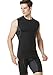 TM-MUA75-BKH_Medium Tesla Men's Mesh-Back Panel R Neck Sleeveless Muscle Tank Compression Baselayer MUA75