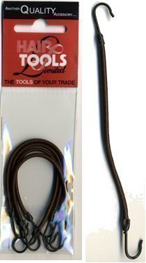 Hair Tools 4Pcs Brown Bunjee Hair Ties - Elastic Hair Ties for All Hair. Elastic Cord with Hook. Elastic Hair Bands with Hook Fastening for Ponytails. Essential Hair Accessories.