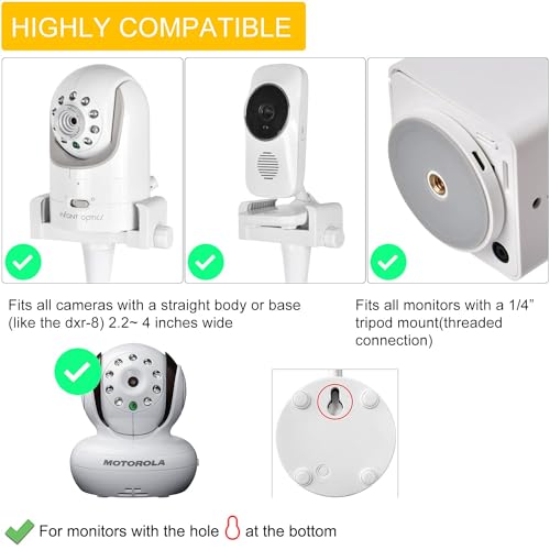 Dsocool 180cm Baby Monitor Floor Stand Holder Compatible with Infant Optics, Hello Baby, Nanit Floor Stand, Motorola, Vava, Baby Monitor Mount for 1/4'' Screw, Adjustable & Universal Mount