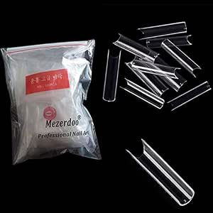 Extra largo acrílico transparente uñas puntas 500 unids/bolsa pre  pellizcado C curva media cubierta uñas postizas recta cuadrada acrílico  uñas : Belleza y Cuidado Personal - Amazon.com