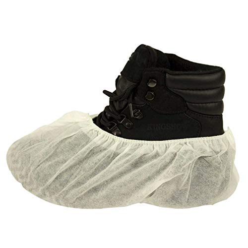 RK Safety Disposable Boot & Shoe Covers - Durable & Water Resistant Most for for Medical, Construction, Workplace, Indoor Carpet Floor Protection,One Size Fits (50, White) - Thumbnail 4