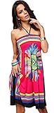 Honeystore Women's Boho Sunflower Print Summer Hawaiian Beach Casual Dress
