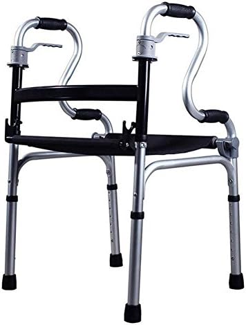 Hmhope Hi-Riser Walking Frame without Wheels Adjustable Height Folding Lightweight Aluminum Alloy for Disabled Persons
