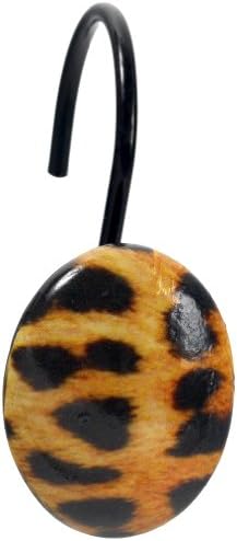 Carnation Home Fashions "Leopard" Animal Instincts Shower Curtain Hooks, Multi Color, Set of 12