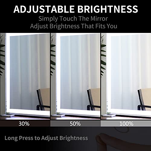 BEAUTME Makeup Mirror with Lighting, Large Hollywood Mirror with Light Cosmetic with Magnifier 10x Wall/Table Mirror (91.5x67cm)