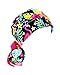 Summer Tropical Flamingo Ponytail Scrub Cap for Women with Pink Ribbon