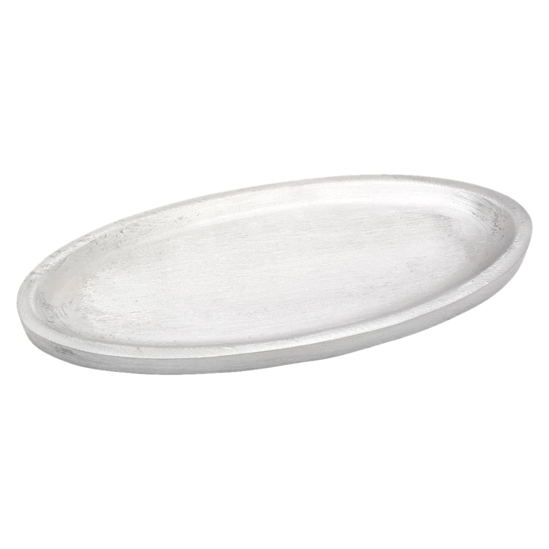 NKlaus candle plate oval 16x7cm aluminium silver plate matt saucer table decoration 10371