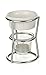 RSVP International Kitchen Collection Butter Warmer Set, Includes Stoneware Cups, Glass Tealight Holder, Candles and 5-Inch Tall Chrome Wire Frames, 1/3-Cup Capacity, White