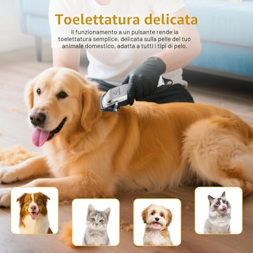 KAEFUYS Professional Long Hair Dog Clipper Powerful Motor 7000 RPM LED Display and IPX7 Waterproof Hair Clipper for Pets Long and Thick Hair with Wireless Design for Dogs and Cats