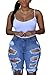 Dokotoo Womens Casual Denim Destroyed Bermuda Shorts Jeans X-Large Blue