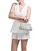 Albabara Satin Beaded Handmade Clutch Purse Evening Handbags,Silver