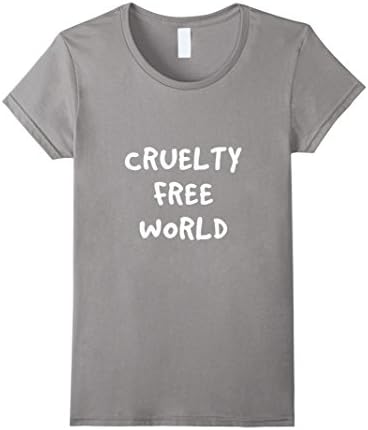 Women's Cruelty Free World Vegan Animal Lovers Shirt Medium Slate
