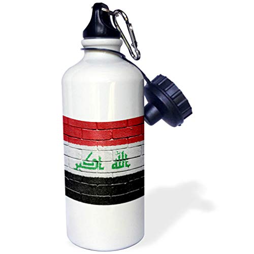 3dRose "National flag of Iraq painted onto a brick wall Iraqi" Sports Water Bot…