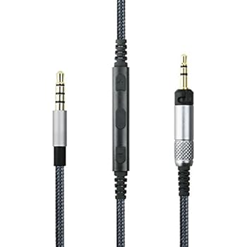 NewFantasia Cable Compatible with Sennheiser HD598, HD598 SE, HD518, HD598 Cs, HD598 SR, HD599, HD569, HD579 Headphone, Remote Volume Mic Compatible with iPhone iPod ipad Apple Devices 4.3FT