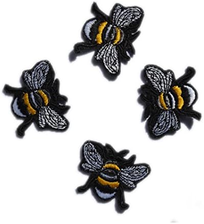 Bees Patch Bees Applique 4 Pcs. Bees Patches Iron on Patches Animal Patch Kids Clothes Iron Patches Clothing Patch, Various sizes and colors
