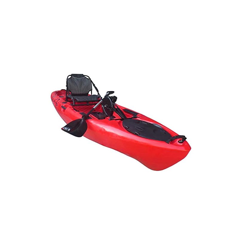 BKC PK11 Angler 10.5Foot Sit On Top Solo Fishing Kayak w/Instant Reverse Pedal Drive, Hand