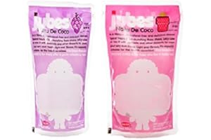 WONG COCO Jubes Combo Pack: 3 Nata De Coco Strawberry & 3 Nata De Coco Grape 12.7oz
