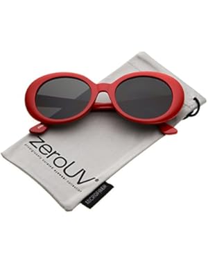 Bold Retro Oval Mod Thick Frame Sunglasses Clout Goggles with Round Lens 51mm