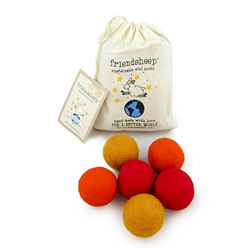 Eco Wool Pet Toy Ball - Cat, Ferret, Small Dog - Fair Trade, Handmade in Nepal, Eco-Friendly - 100% Wool, 6-Pack (Balls x6, Orange Crush)