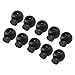 AKORD 10 Pcs Spring Loaded Plastic Round Toggle Stopper Cord Locks End, Black, 1.8 x 1.5 x 1.5 cm