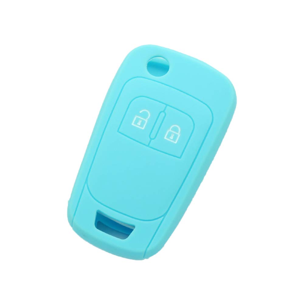 BROVACS Silicone Cover Protector Case Holder Skin Jacket Compatible with OPEL VAUXHALL 2 Button Flip Remote Key Fob CV9624 Light Blue — image 1