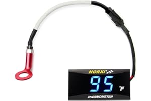 Norxi Cylinder Head Temperature Meter Engine Temperature Gauge with 10mm 14mm Probe Sensor Adapter (Blue,10mm)