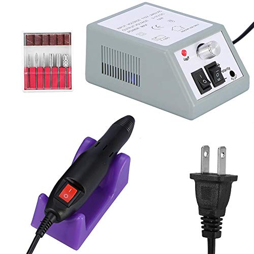 Nail Drill Machine, Electric Grinding Machine Nail File Drill Set Nail Art Polish Machine Manicure Pedicure Sanding Drill Kit(Grey)