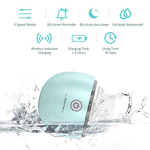 Liberex Sonic Vibrating Facial Cleansing Brush 3 Brush Heads with 3 Modes, Waterproof, Smart