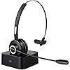 Esolom Casque Bluetooth avec Micro sans Fil,Casque avec Base de Charge,Casque Téléphonique,Casque PC Professionnel pour…
