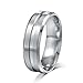 Areke 8mm Men Women Wedding Rings,Stainless Steel Matte Polished Engagement Finger Bagues Sets Of 3