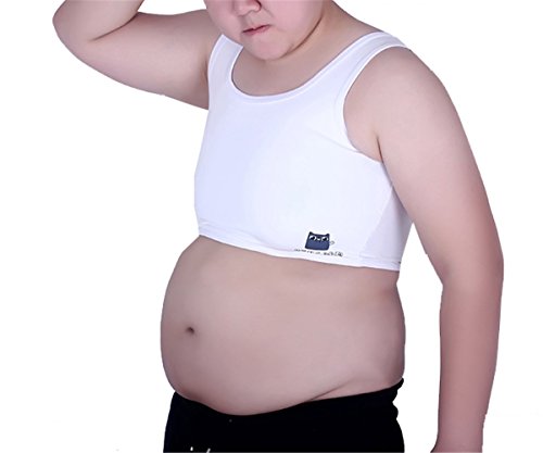 Super Flat Les Extra Large Lesbian Chest Binders Tomboy Compression Short Mesh (XXXL, white)