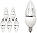 TCP 15W Equivalent LED Decorative Torpedo Candelabra Base Light Bulbs, Non-Dimmable, Daylight (6 Pack)
