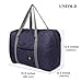 FUNFEL Foldable Travel Duffel Bag Tote Carry on Luggage Sports Water Resistant Nylon(II-Navy Blue)