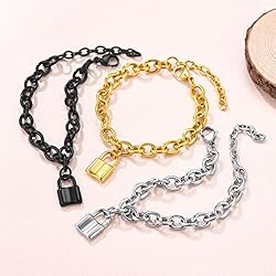 FindChic Black Cable Chain Bracelets for Women with