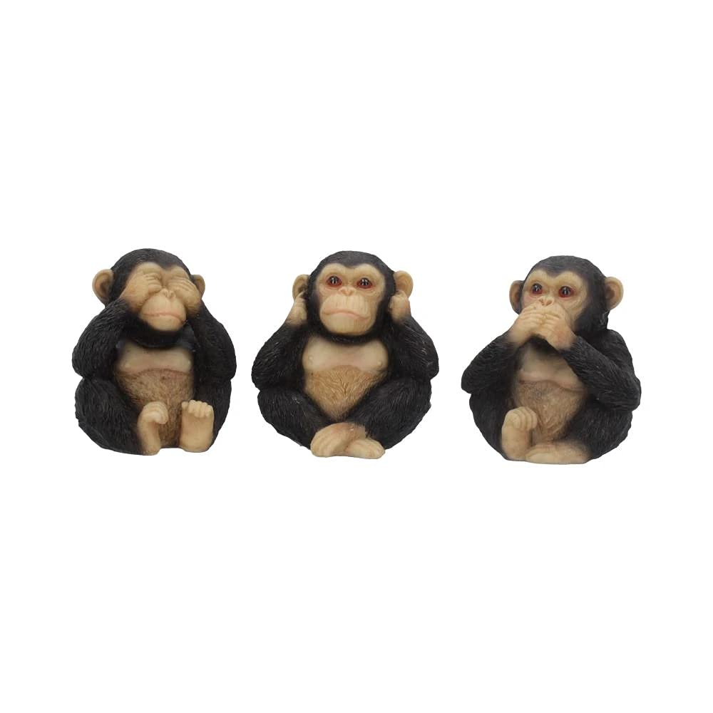Nemesis Now U4174M8 Three Wise Chimps Figurine 8cm Black — image 1