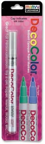 Wholesale CASE of 25 - Uchida DecoColor Extra Fine Point Paint Markers-Paint Marker,Extra Fine,Oil-based,Acid-free,1/CD,Silver