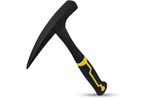 EEEOZ 28-ounce geological hammer, 12-inch high-quality all-steel geologist hammer, used for mining, rock hounding, and exploration equipment, with a pointed tip and shock-absorbing handle (yellow/21)