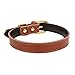 Aolove Basic Classic Padded Leather Pet Collars for Cats Puppy Small Medium Dogs (Brown, Medium)