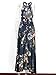 Berrygo Women's Chic Sleeveless Backless Halter Floral Print Split Maxi Dress Dark Blue,0/2