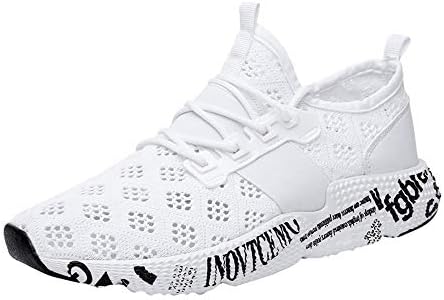 NUWFOR Sport Shoes for Men Running Shoes Mesh Breathable Fashion Sneakers(White,11.5 M US Length:11.1-11.3")