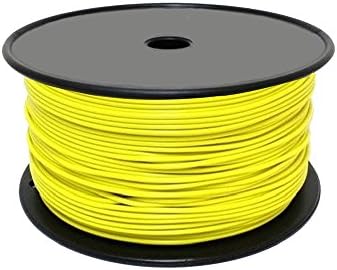 Burial Grade 20 Gauge Copper Wire - Extra Thick Heavy Duty Single Stranded Solid Insulated Wire Cable Reel - Wire Spool 20AWG 500 Feet - Yellow