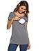 Hotouch Nurse Shirt Women's Maternity 100% Cotton Pregnancy T-Shirt Maternity Tops and Blouses Dark Grey M