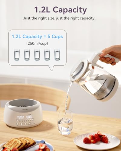 comfyer BK01 Bottle Warmer, Bottle Warmer with Night Light and Faster Cooling Fan, Instantly Water Warmer, Tea Kettle Electric with 6 Temperature Control Presets, Feed Baby More Easier and Healthier
